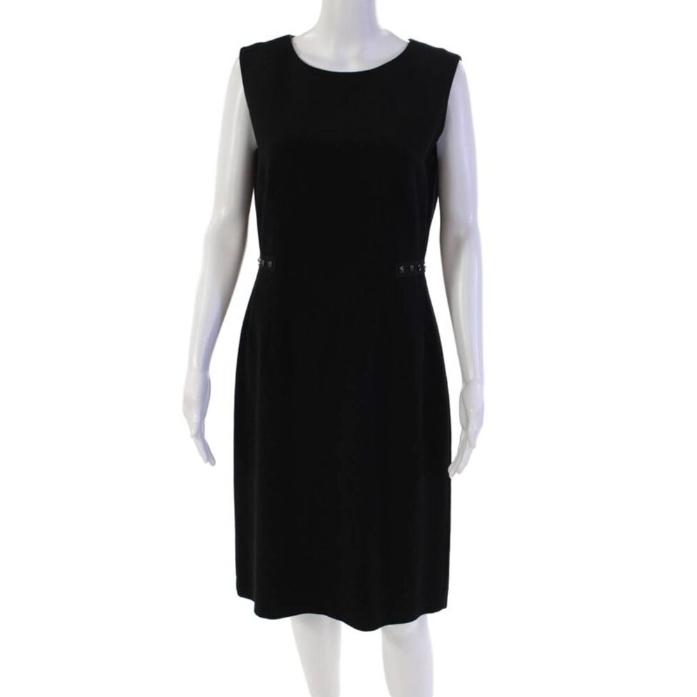Tahari Levine Womens Stud Embellished Sleeveless Pencil Dress Black Size 6